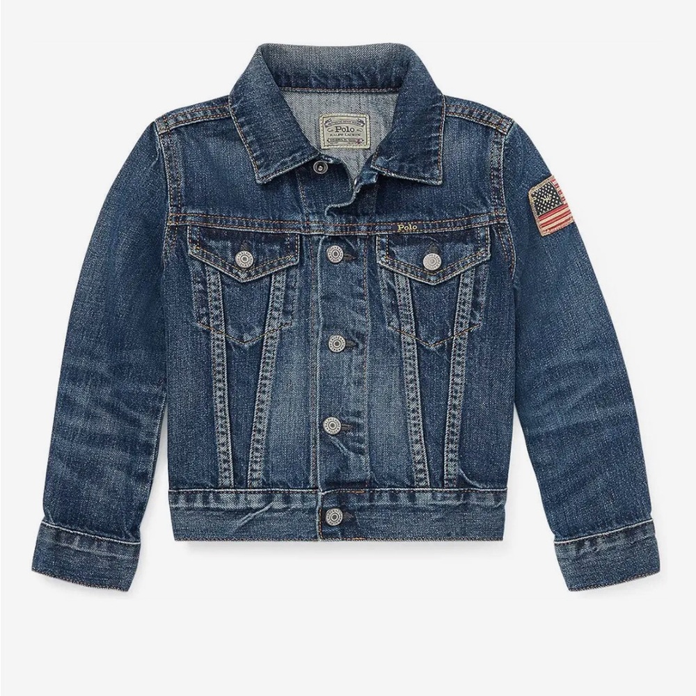 Polo Ralph Lauren Jean Trucker Jacket with Flag Patch